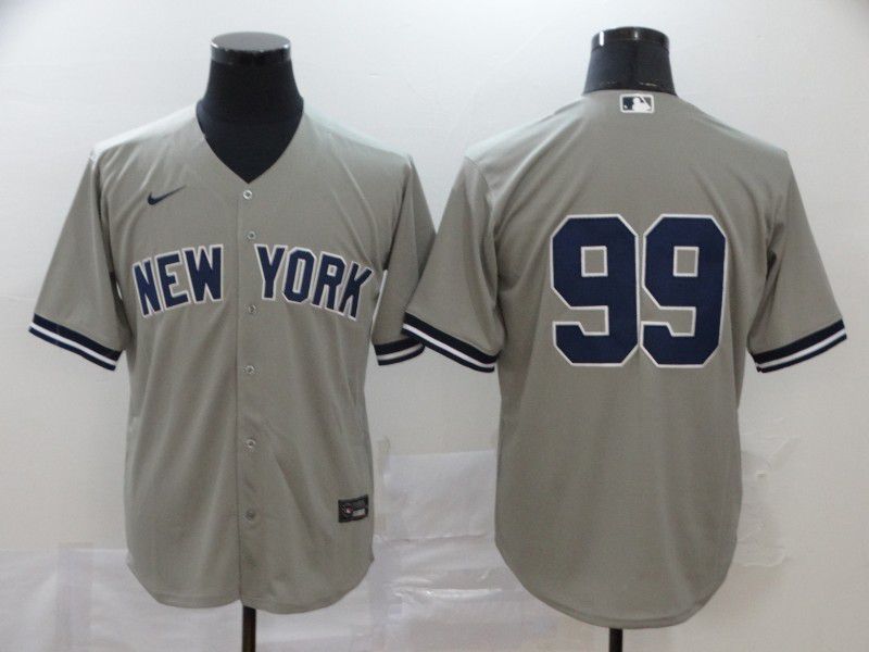 Men New York Yankees #99 No name Grey Nike Game MLB Jerseys